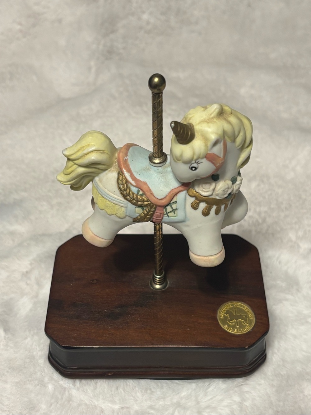 Whimsical Porcelain Carousel Unicorn Music box
